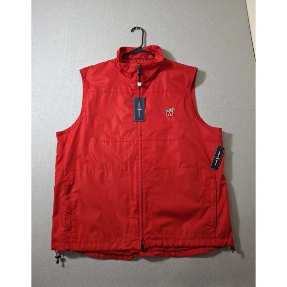 Ralph Lauren POLO GOLF Water Resistant Packable Vest Men XL Red Maryland Logo - Picture 1 of 14
